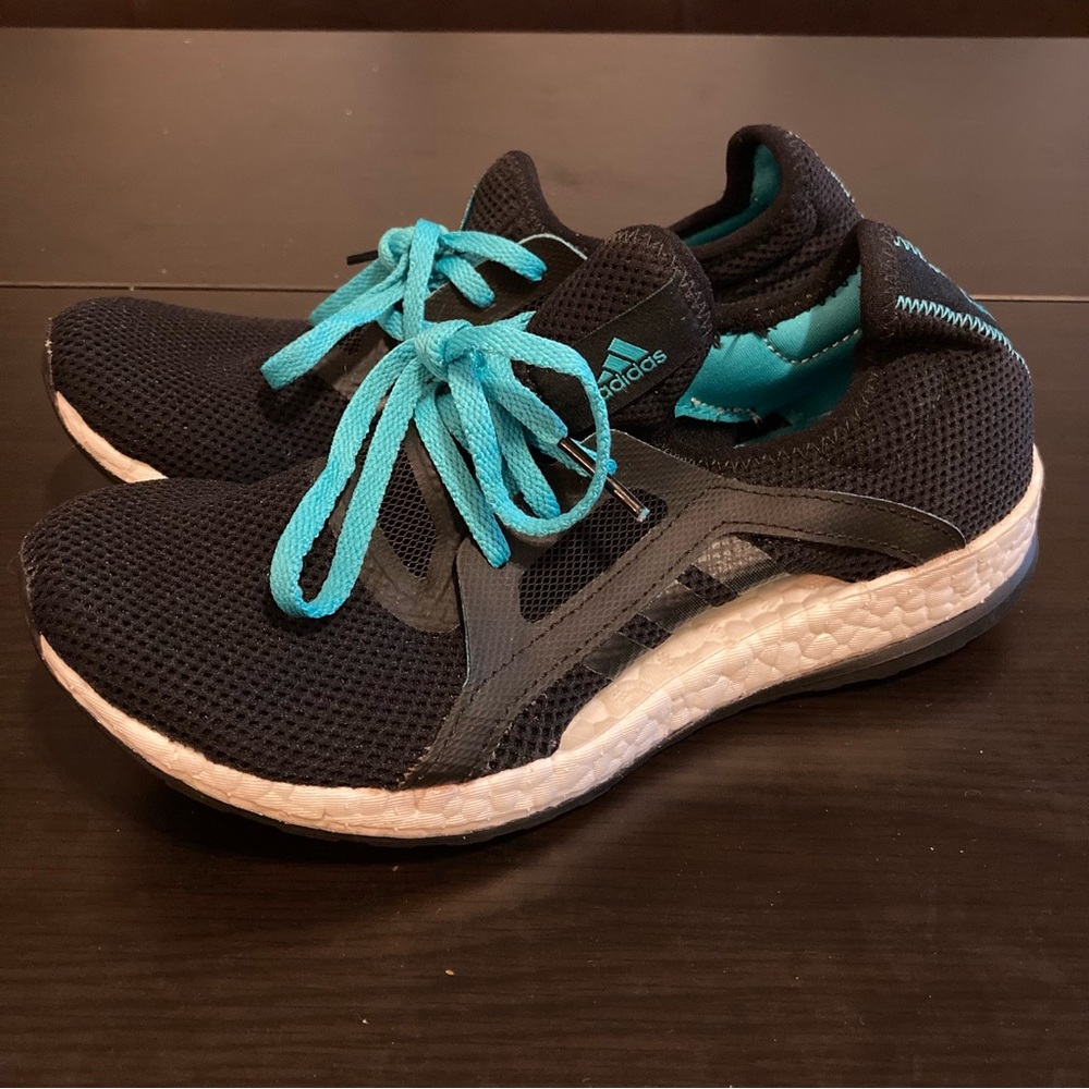 Adidas Women’s Pure Boost X (Black, Light Blue) Running Shoe
